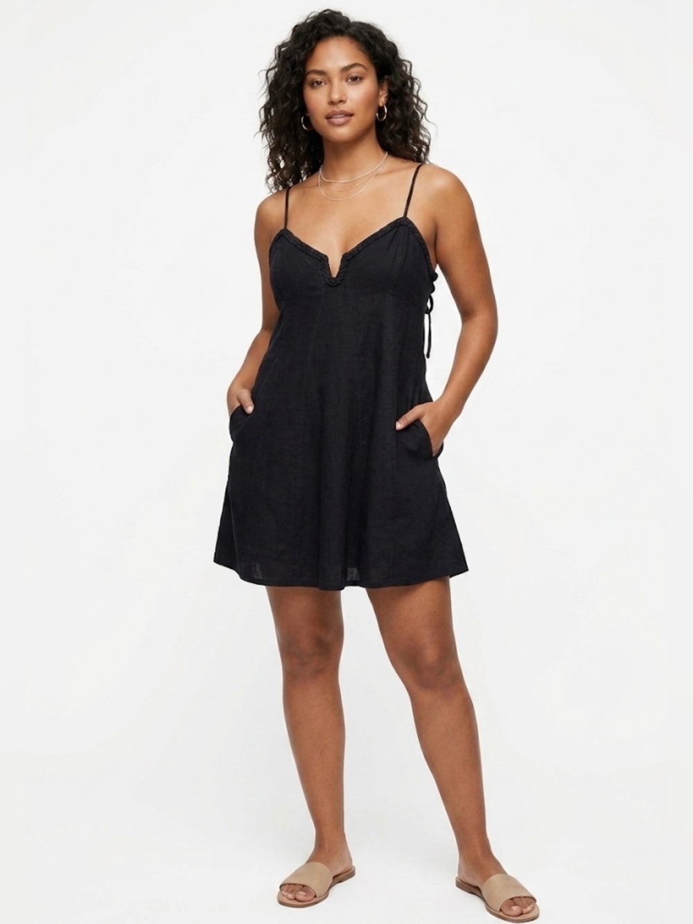 Free People Black Sleeveless Dress/Tunic - Size Large